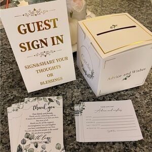 Wedding Guest Sign-In and Advice Cards Set